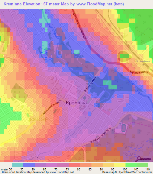Kreminna,Ukraine Elevation Map