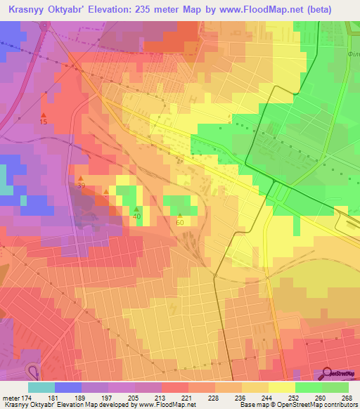 Krasnyy Oktyabr',Ukraine Elevation Map