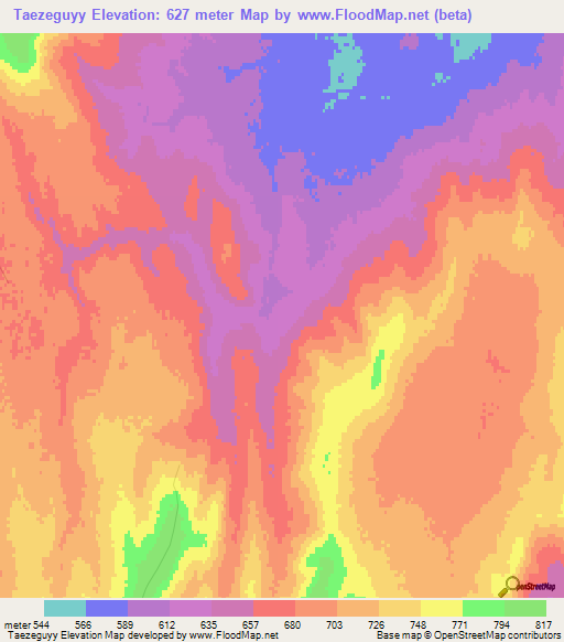 Taezeguyy,Turkmenistan Elevation Map