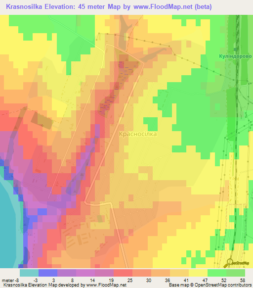 Krasnosilka,Ukraine Elevation Map