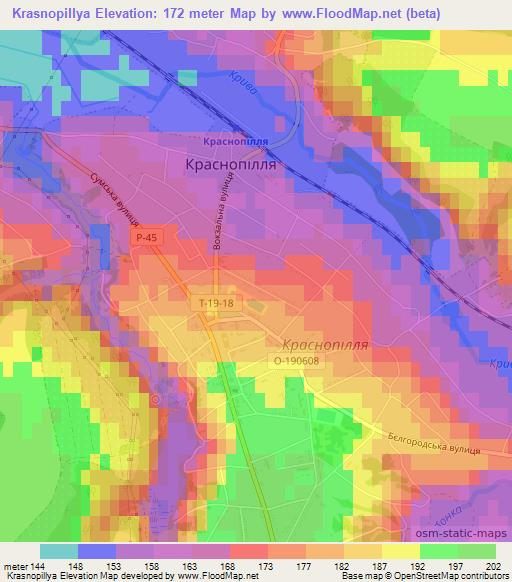 Krasnopillya,Ukraine Elevation Map