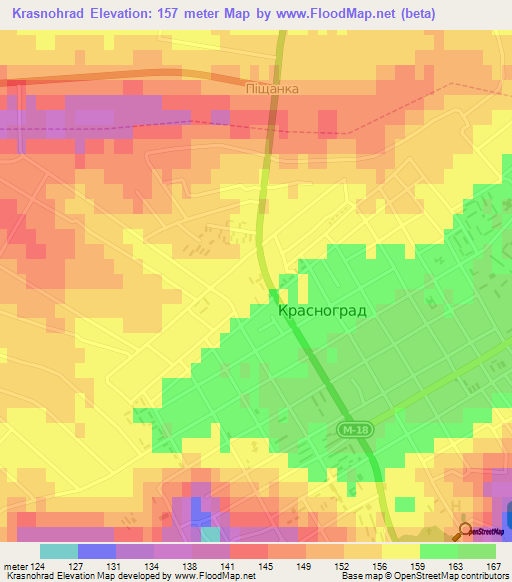 Krasnohrad,Ukraine Elevation Map