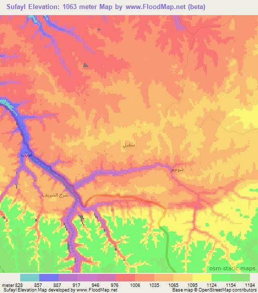 Sufayl,Yemen Elevation Map