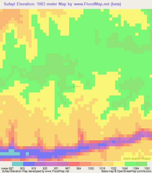 Sufayl,Yemen Elevation Map