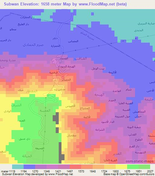 Subwan,Yemen Elevation Map
