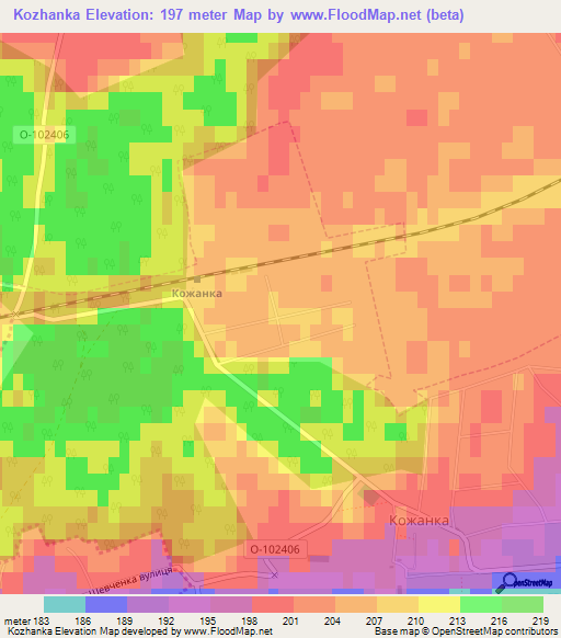 Kozhanka,Ukraine Elevation Map