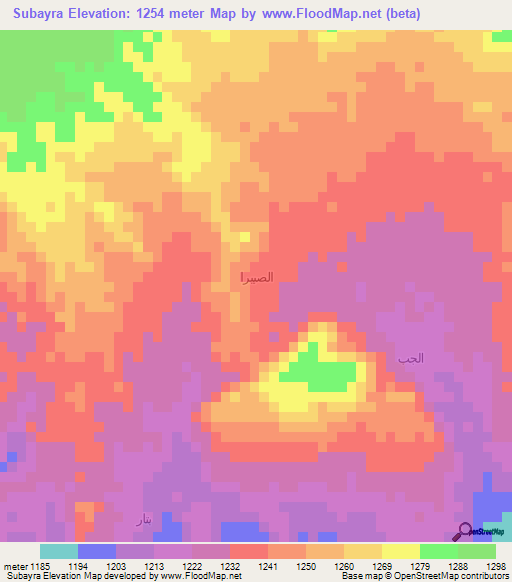 Subayra,Yemen Elevation Map
