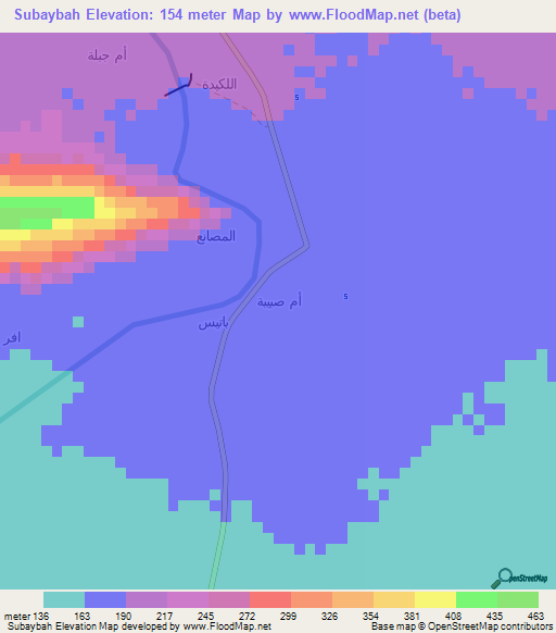 Subaybah,Yemen Elevation Map