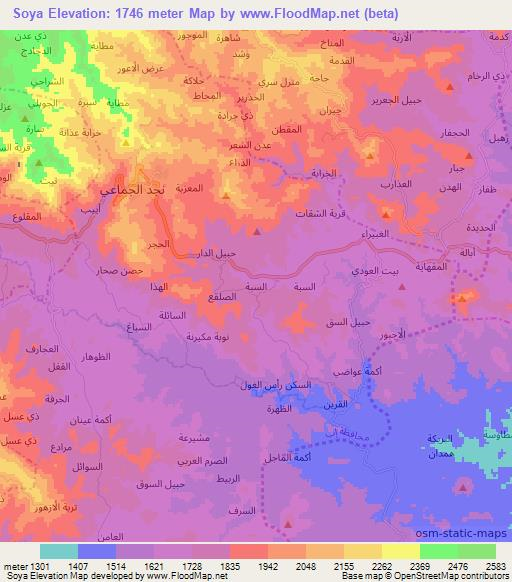 Soya,Yemen Elevation Map