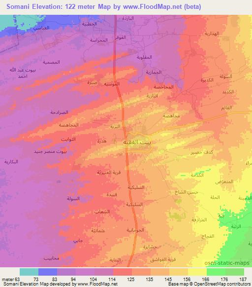 Somani,Yemen Elevation Map