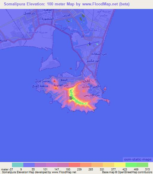 Somalipura,Yemen Elevation Map