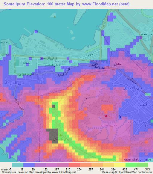 Somalipura,Yemen Elevation Map
