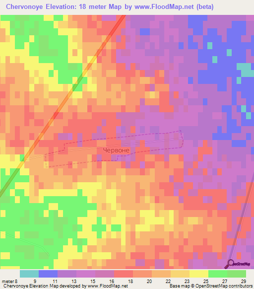 Chervonoye,Ukraine Elevation Map
