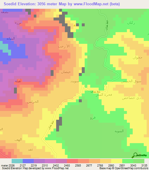 Soedid,Yemen Elevation Map