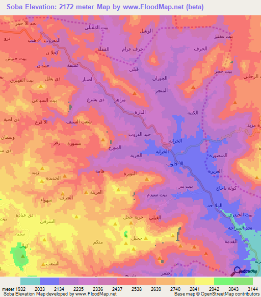 Soba,Yemen Elevation Map