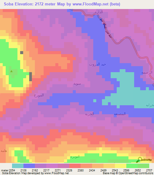 Soba,Yemen Elevation Map