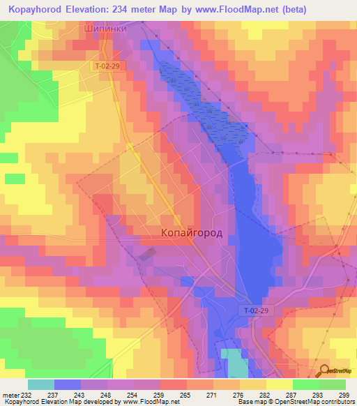 Kopayhorod,Ukraine Elevation Map