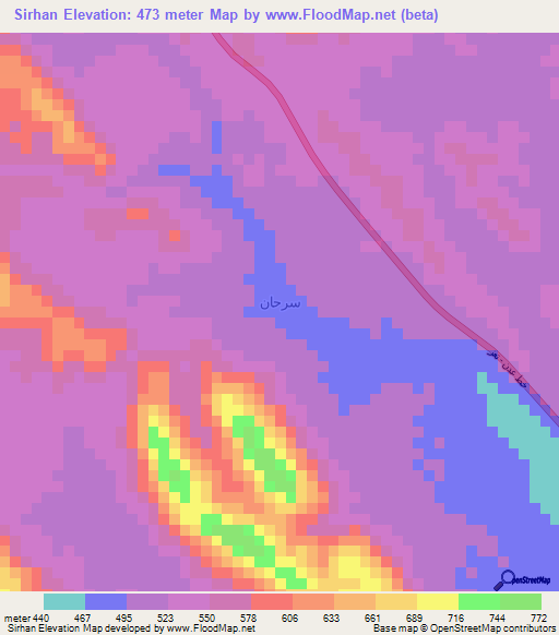 Sirhan,Yemen Elevation Map