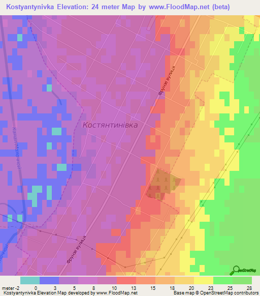 Kostyantynivka,Ukraine Elevation Map
