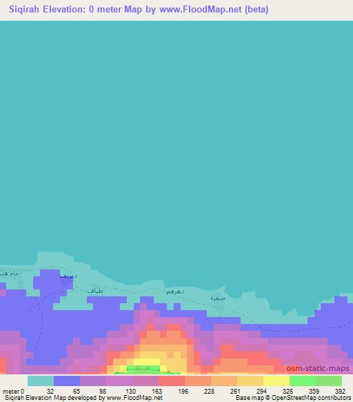 Siqirah,Yemen Elevation Map