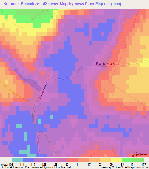 Kolomak,Ukraine Elevation Map