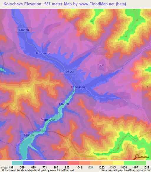 Kolochava,Ukraine Elevation Map