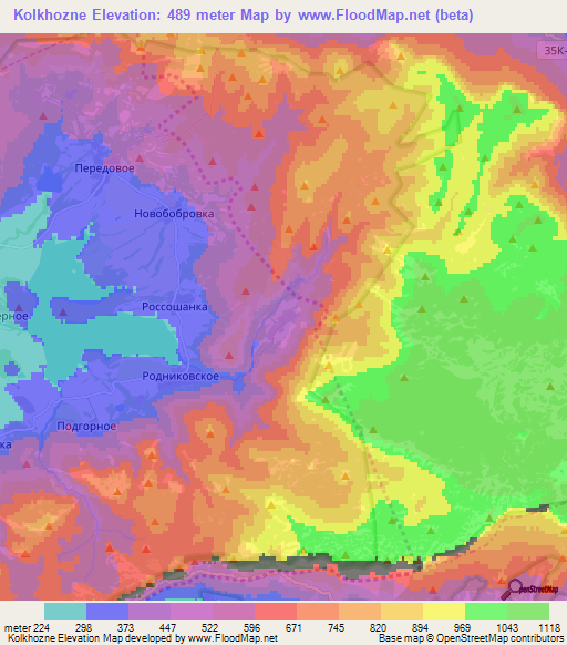 Kolkhozne,Ukraine Elevation Map