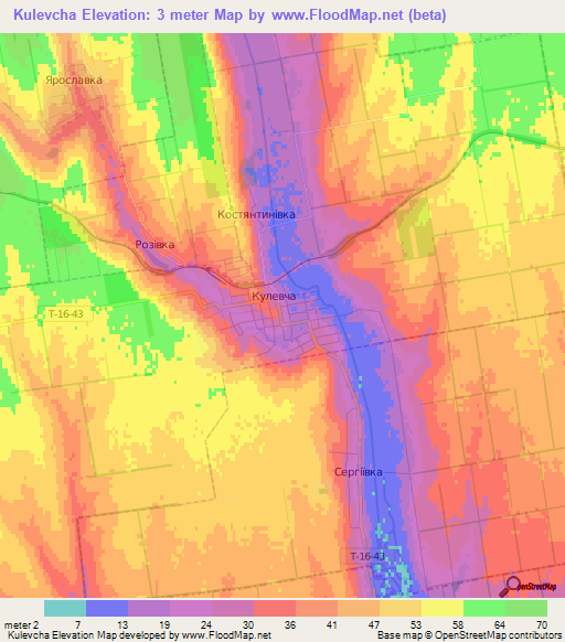 Kulevcha,Ukraine Elevation Map