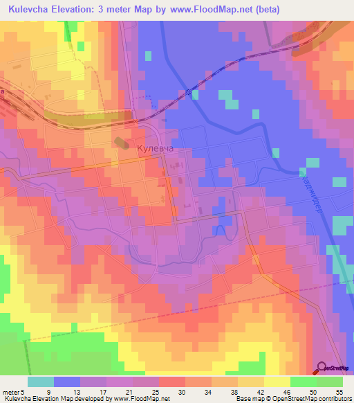 Kulevcha,Ukraine Elevation Map
