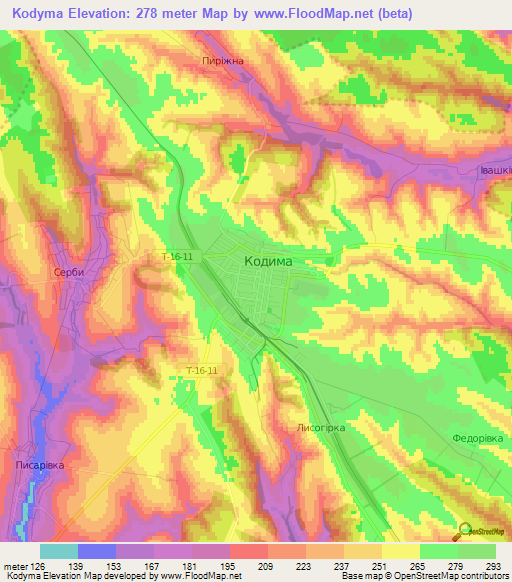 Kodyma,Ukraine Elevation Map