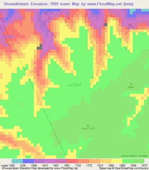 Shuwakhatain,Yemen Elevation Map