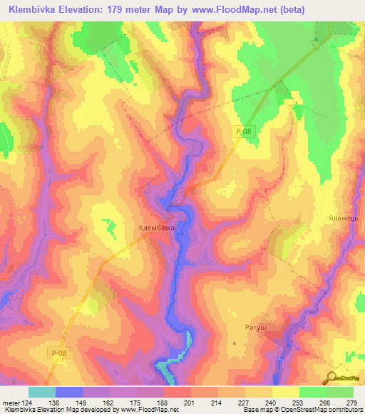 Klembivka,Ukraine Elevation Map