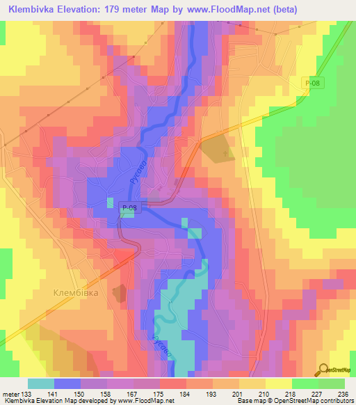 Klembivka,Ukraine Elevation Map