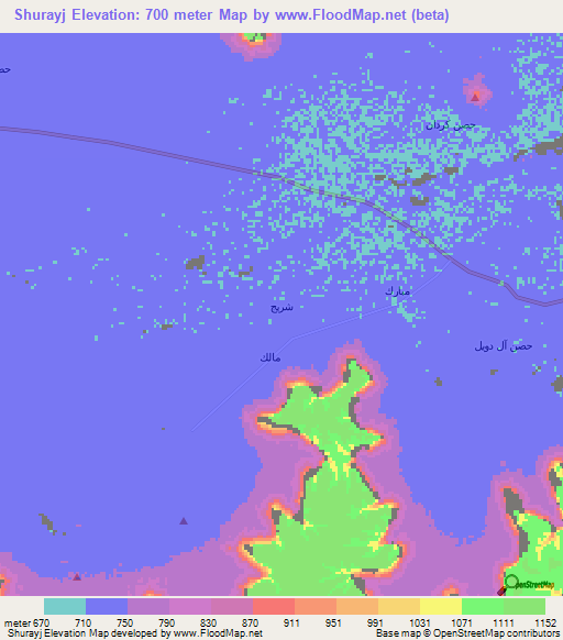 Shurayj,Yemen Elevation Map