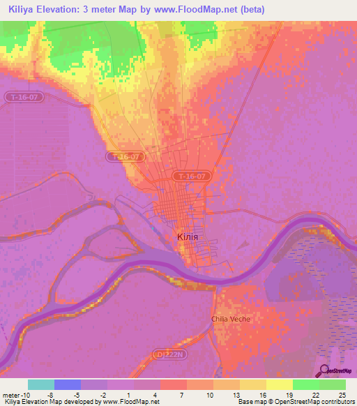 Kiliya,Ukraine Elevation Map