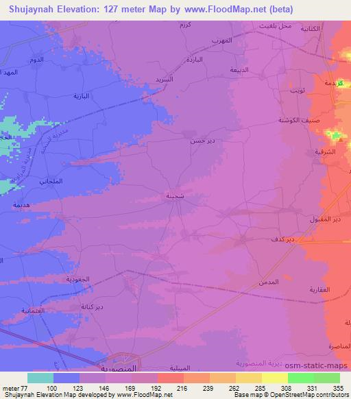 Shujaynah,Yemen Elevation Map