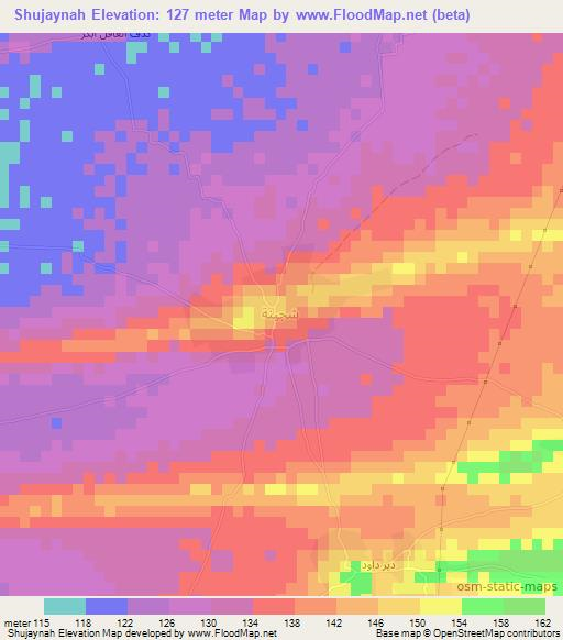 Shujaynah,Yemen Elevation Map