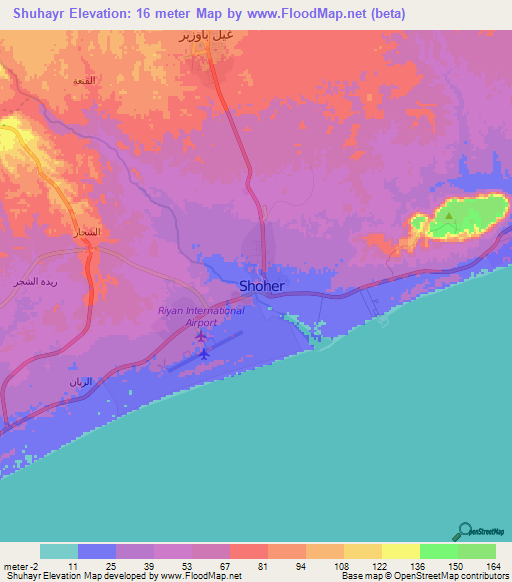 Shuhayr,Yemen Elevation Map