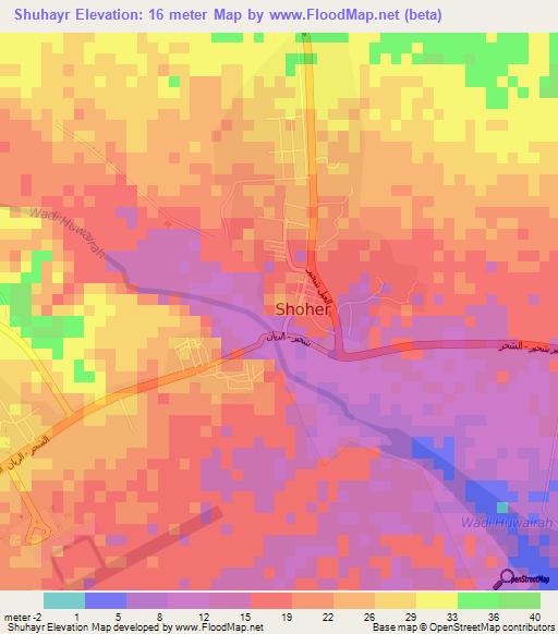 Shuhayr,Yemen Elevation Map
