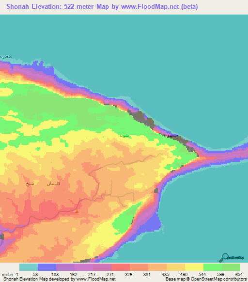 Shonah,Yemen Elevation Map