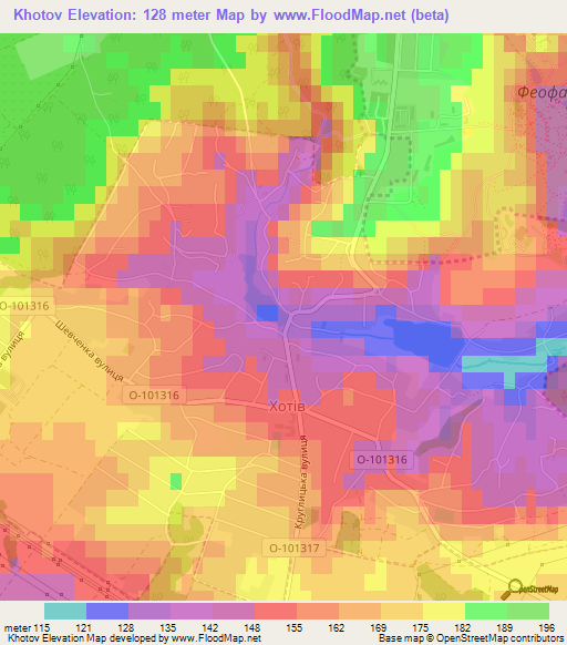 Khotov,Ukraine Elevation Map