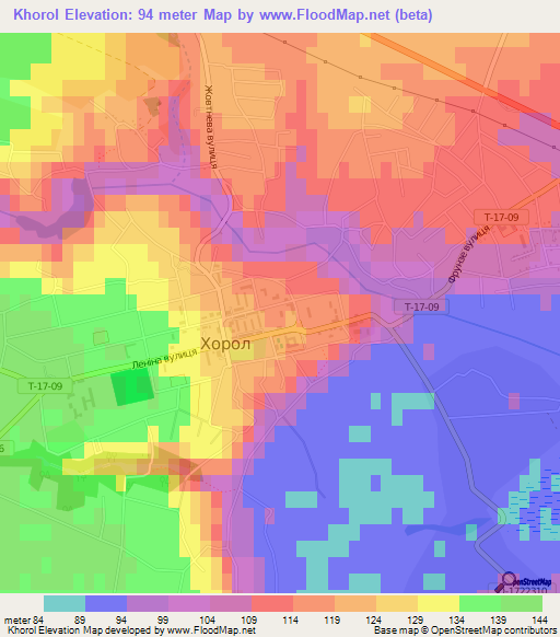 Khorol,Ukraine Elevation Map