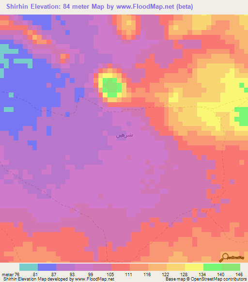 Shirhin,Yemen Elevation Map