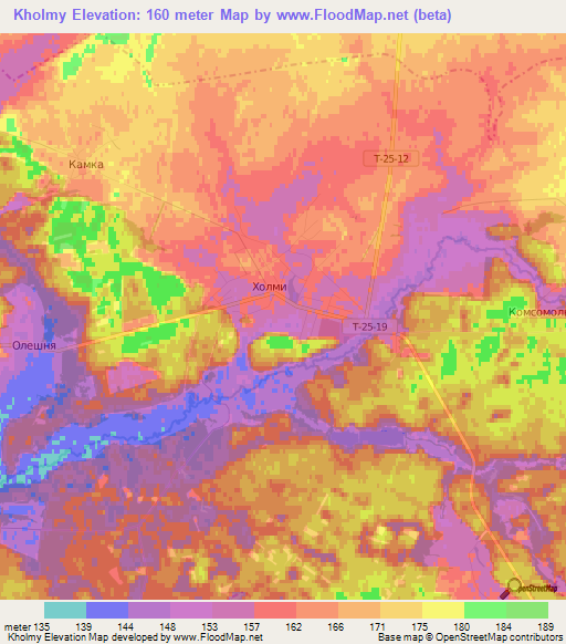 Kholmy,Ukraine Elevation Map