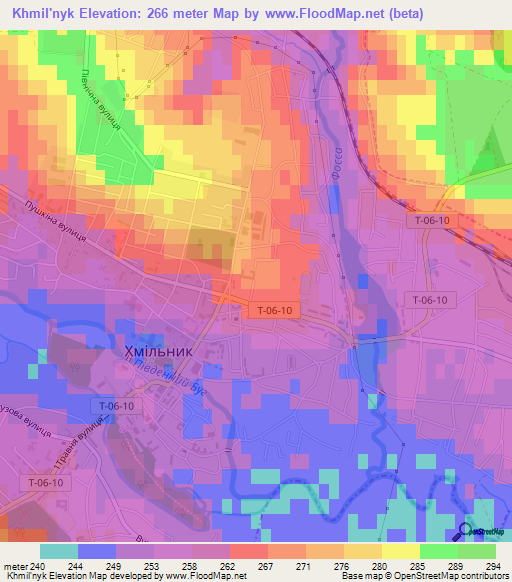 Khmil'nyk,Ukraine Elevation Map
