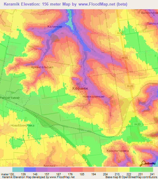 Keramik,Ukraine Elevation Map