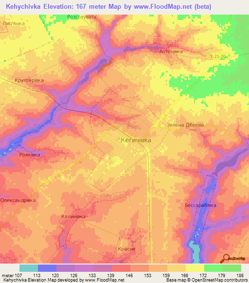 Kehychivka,Ukraine Elevation Map