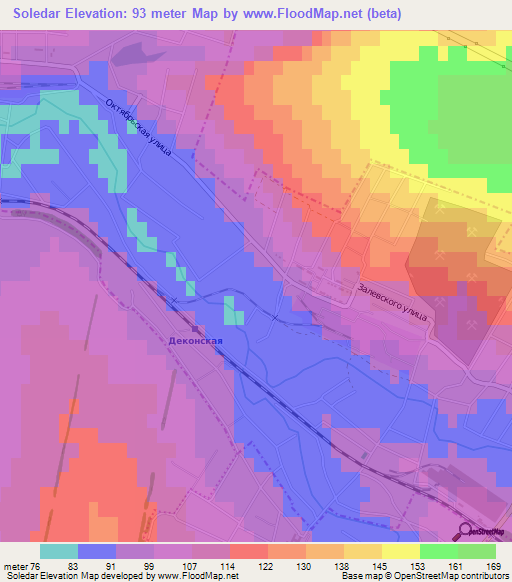 Soledar,Ukraine Elevation Map