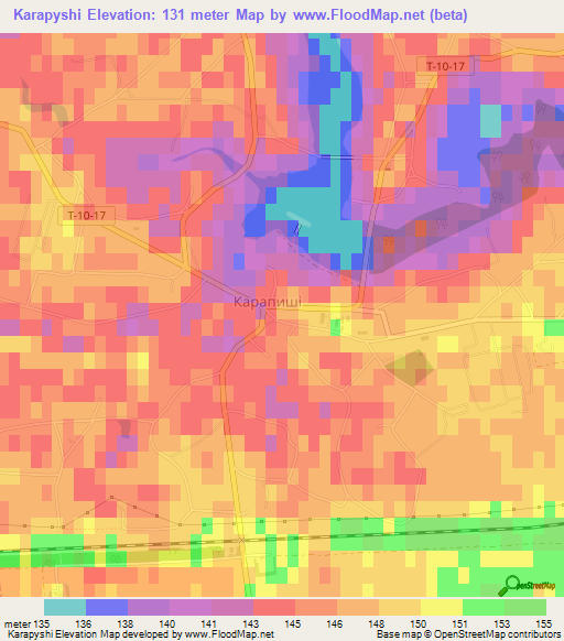 Karapyshi,Ukraine Elevation Map