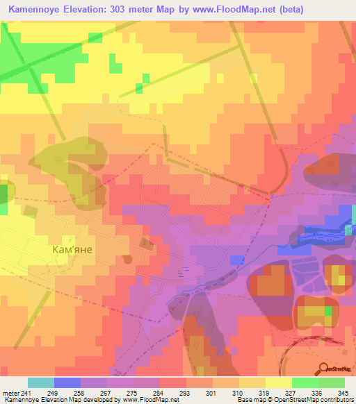 Kamennoye,Ukraine Elevation Map